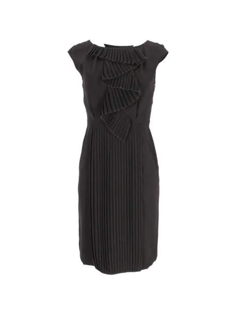 Max Mara pleat-accent midi dress Brown NAPPUFRCL594970W