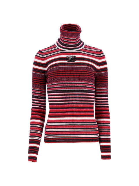 CHANEL Pre-Owned turtleneck striped top Red NAPPUDECL462715W