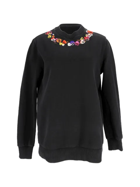 Givenchy Pre-Owned flower-embroidered cotton sweatshirt Black NAPPUUSCL605772W