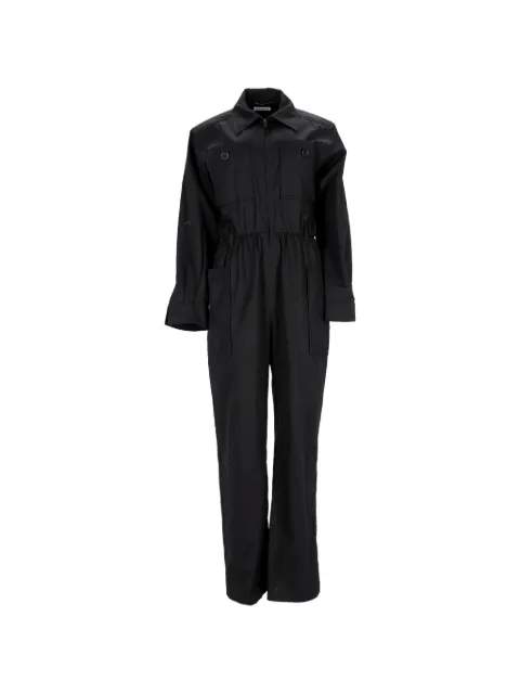 Saint Laurent Pre-Owned cotton long-sleeve jumpsuit Black NAPPUDECL445082W