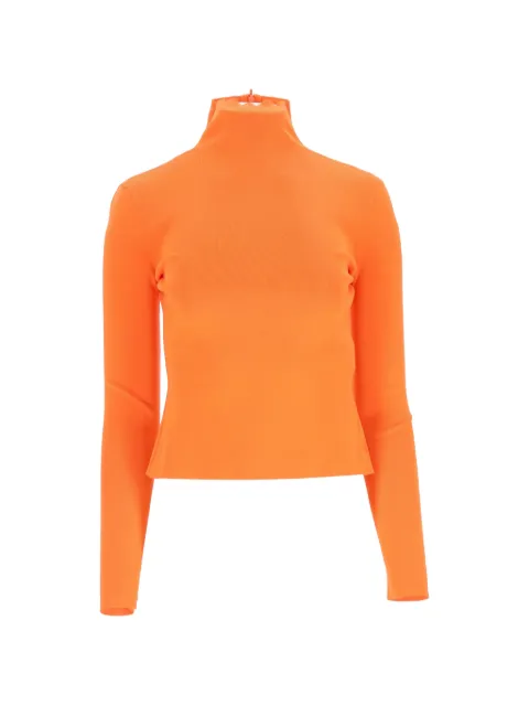 Versace Pre-Owned ribbed turtleneck top Orange NAPPUDECL466109W