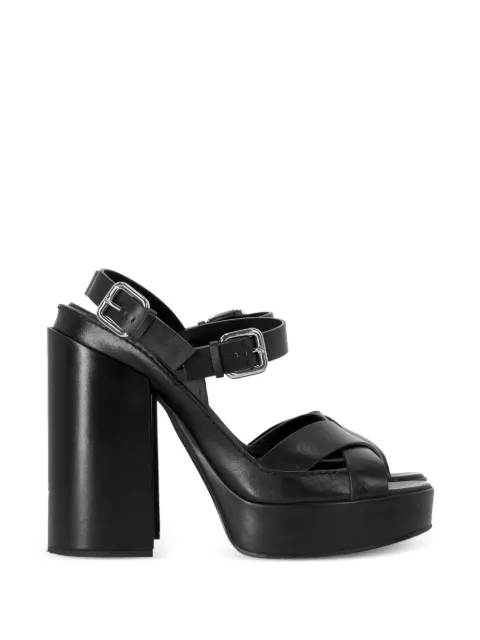 Jil Sander Pre-Owned ankle-strap platform leather sandals Black NAPPUDESH480619M