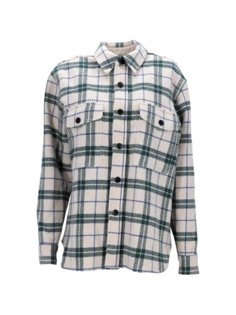 Isabel Marant Vintage Faxon plaid button-down overshirt Neutrals NAPPUDECL444631W