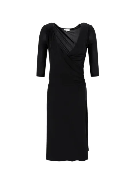 Etro Pre-Owned wrap-effect ruched midi dress Black NAPPUDECL370185W