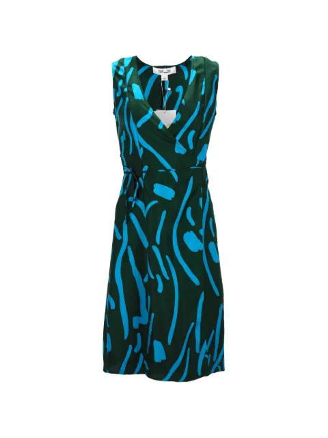Diane Von Furstenberg Vintage wrap silk mini dress Green TONPUDECL373853W