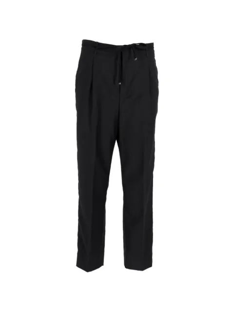 Saint Laurent Pre-Owned pleated drawstring trousers Black MRPPUDECL399352W