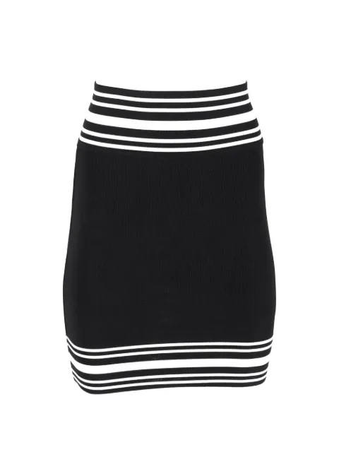 Balmain Pre-Owned striped knitted mini skirt Black NAPPUGBCL301150W