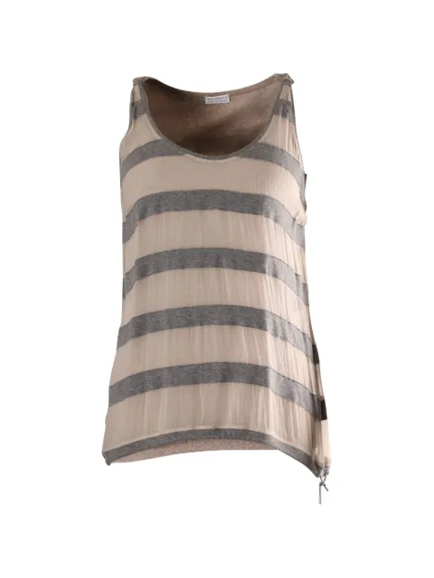 Brunello Cucinelli Vintage stripe sleeveless top Neutrals NAPPUGBCL237530W