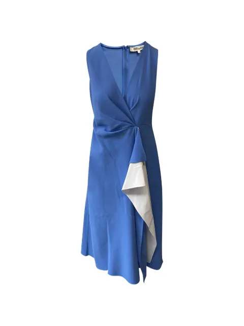 Diane Von Furstenberg Vintage Addison draped-detail midi dress Blue HNDOGBCL063036W