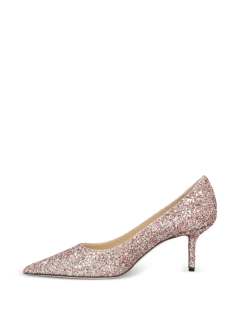 Jimmy Choo Pre-Owned Love glitter pumps Pink LOVE65CGFROSEMIX