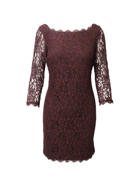 Diane Von Furstenberg Vintage lace-detail zip midi dress Red NAPPUGBCL141026W