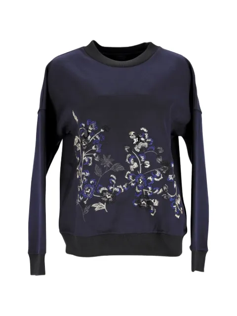 PINKO floral-embroidered sweatshirt Blue TONPUGBCL253931W