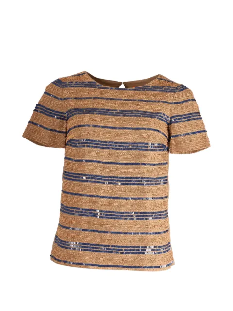 Tory Burch beaded sequined top Neutrals TONPUGBCL235222W