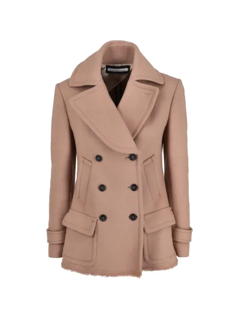 Aquilano.Rimondi Vintage double-breasted fringed-hem coat Neutrals WCV3005202524