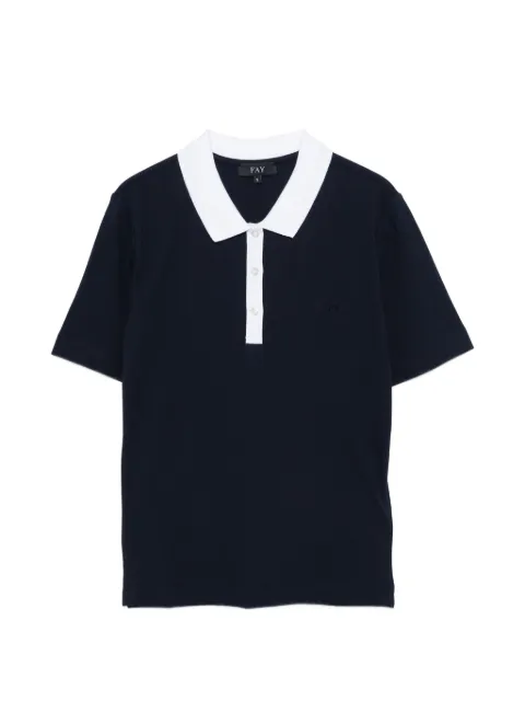 Fay collared button polo shirt Blue NPWB252650STDW