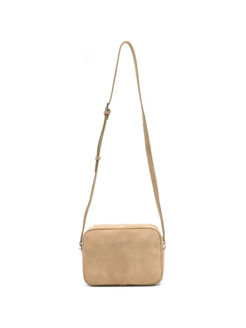 Patrizia Pepe logo-plaque suede cross body bag Neutrals 8B8985L152