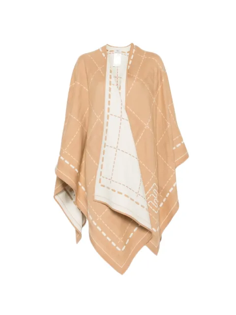 FENDI patterned poncho Neutrals FXX033B01N