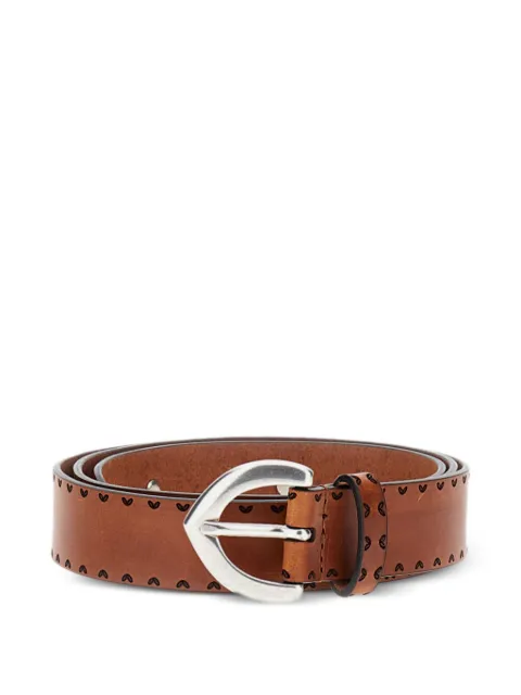 Bax Lab studded buckle leather belt Brown M86AVMP614COGNAC