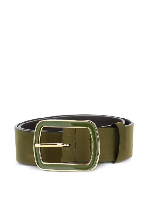 Bax Lab enamelled buckle leather belt Green M95GP1016VERDE