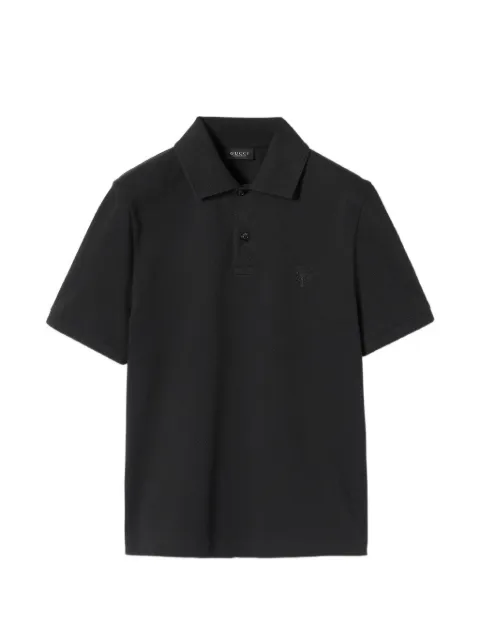 Gucci embroidery-detail polo shirt Black 864618XJHTW