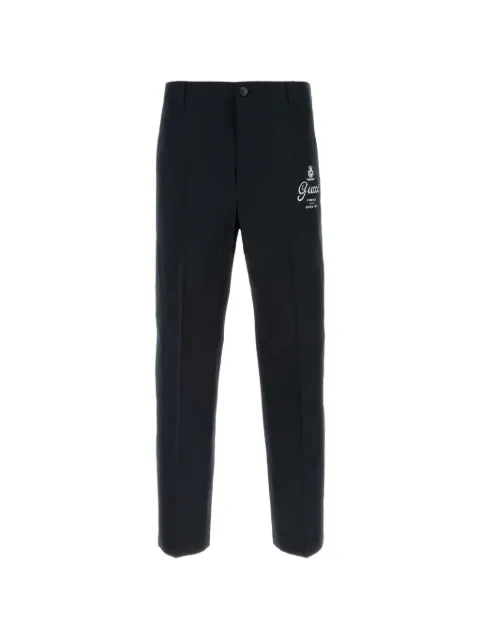 Gucci print-detail cotton trousers Blue 860844XDDF0INK