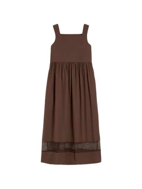 Weekend Max Mara lace-insert gathered maxi dress Brown 2615221082600