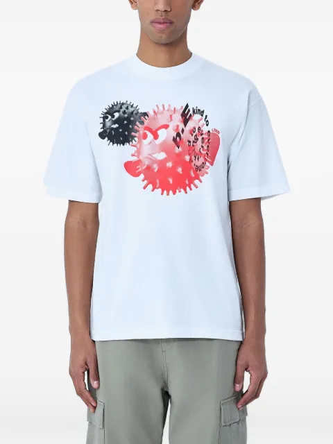 b.Eautiful fish-motif T-shirt White LT01TS002