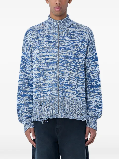 Marni zip-up mock-neck cardigan Blue CDMG0188Q0UFC660MLB74