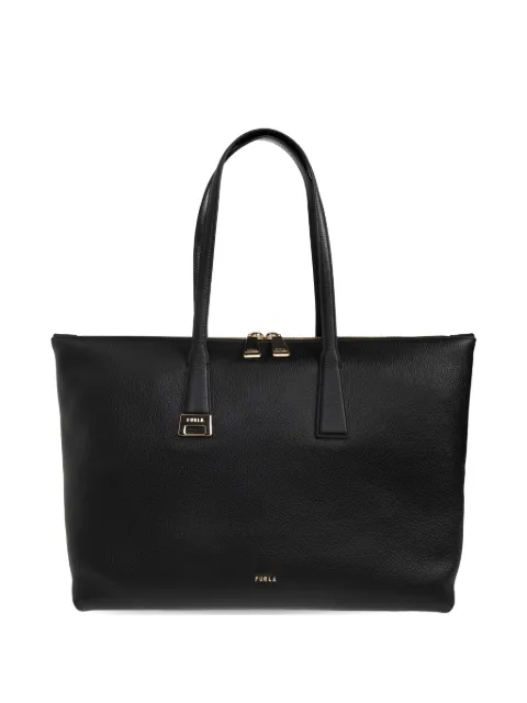 Furla zip leather tote bag Black WB01940HSF000