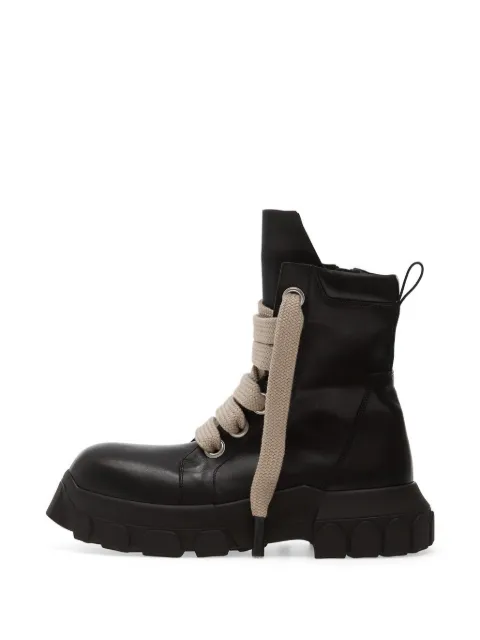 Rick Owens leather combat boots Black RU01F2882LOOW2