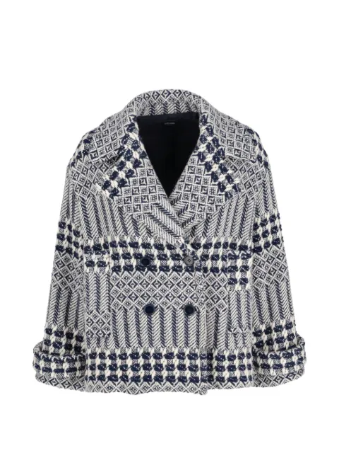 Piombo geometric double-breasted jacket Blue WCV3005202536