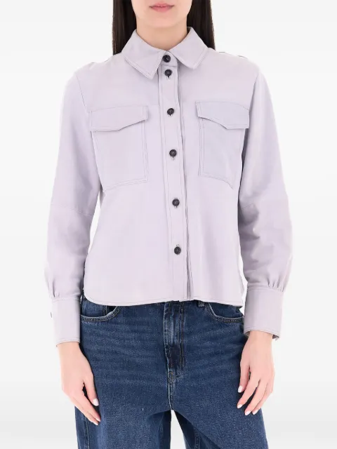 Marella button-up chest-pocket shirt Purple 2613441081200