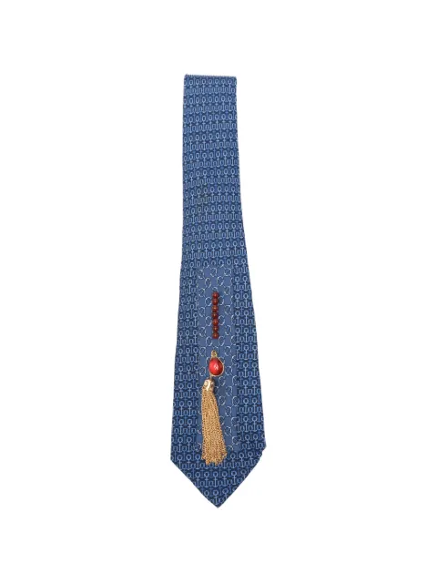 A.N.G.E.L.O. Vintage Upcycling x Stefania Bertoni customised Hermès tie Blue AU180APF