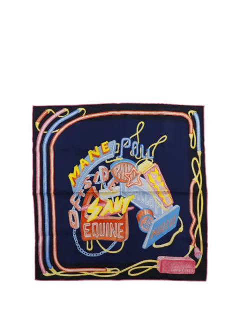 Hermès Pre-Owned 2000-2026 Gavroche Chevaloscope Neon Pointille Silk Scarf 45 scarves Blue W2VSIDXRJ9N5BIY0