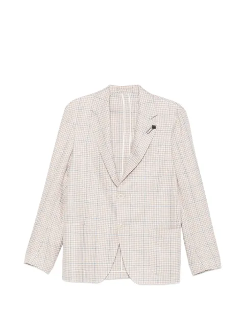 Lardini single-breasted checked blazer Neutrals CN6202EPAIF66512