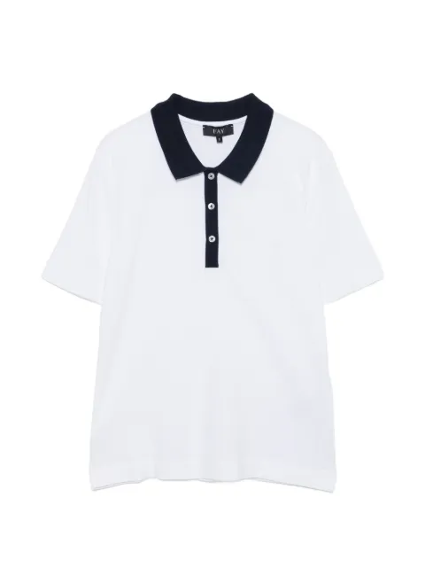 Fay buttoned collar polo White NPWB252650STDW