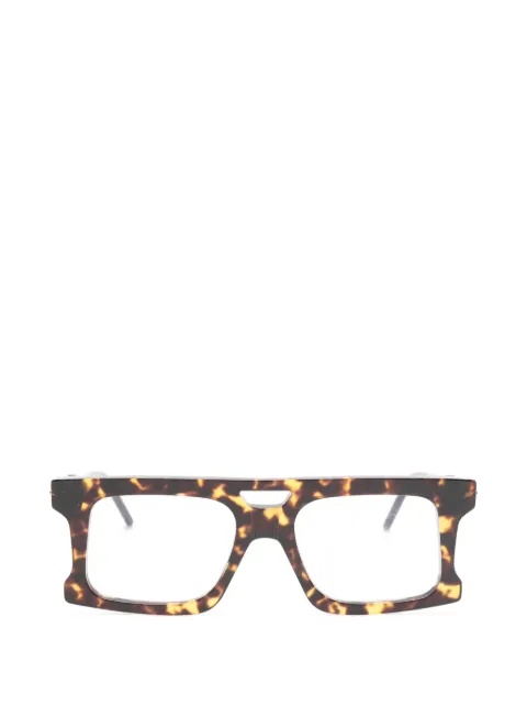 Kuboraum patterned geometric-frame glasses Brown MASKED76