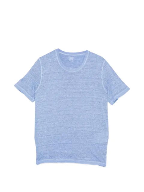 120% Lino linen crew-neck T-shirt Blue 33ALIM7186