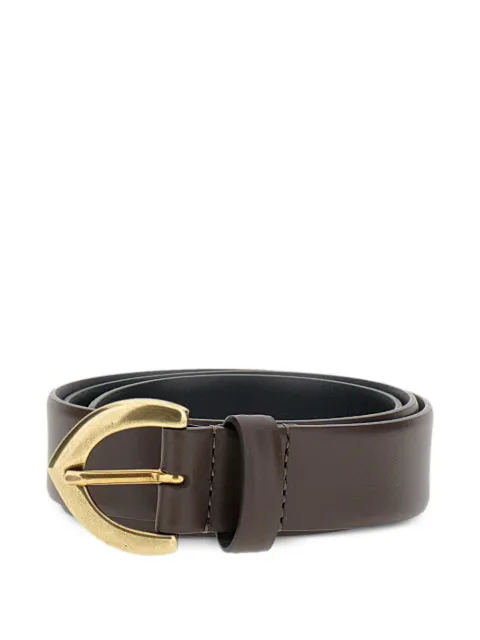 Bax Lab buckle leather belt Brown M111OVP121TESTAMORO