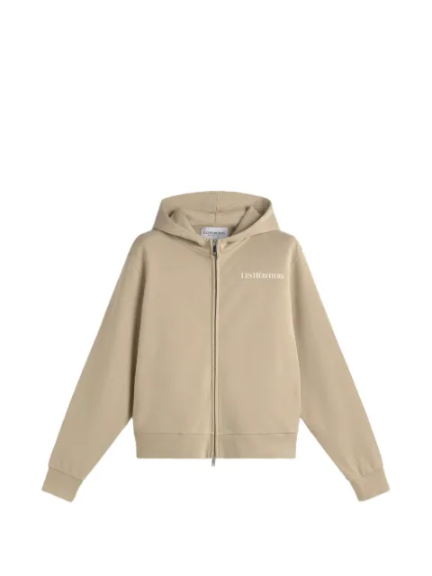 LES HÉRITIERS logo-detail zip-up hoodie Neutrals LOGOHOODIEZIP