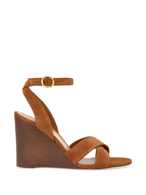 Gianvito Rossi Ines crossover-strap wedge sandals Brown G3274585LEGSUE