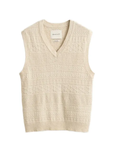 Gant textured V-neck knit vest Neutrals 8060103