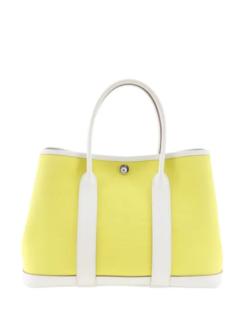 Hermès Pre-Owned 2020 Toile Officier and Vache Country Garden Party 30 tote bag White XK3KXMILW63UILLM