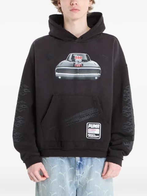 PUMA x Fast & Furious graphic-print hoodie Black 63790302