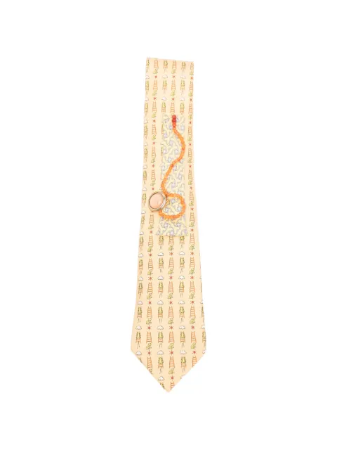A.N.G.E.L.O. Vintage Upcycling x Stefania Bertoni customised Hermès patterned tie Yellow AU180APD