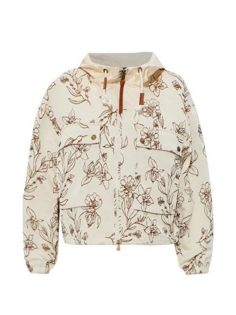 Moncler Nepeta floral-print hooded jacket Neutrals L10931A00145599D5