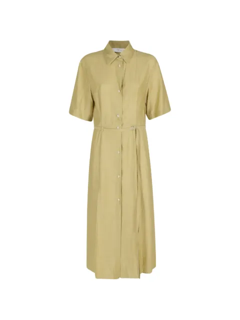Tela buttoned belt-detail midi dress Green 010294010540
