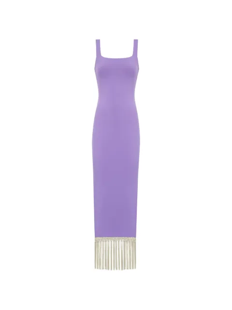 Taller Marmo Lido fringe-detail midi dress Purple TMSS2690173