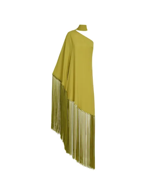 Taller Marmo Gunilla fringed one-shoulder dress Green TMSS2639212