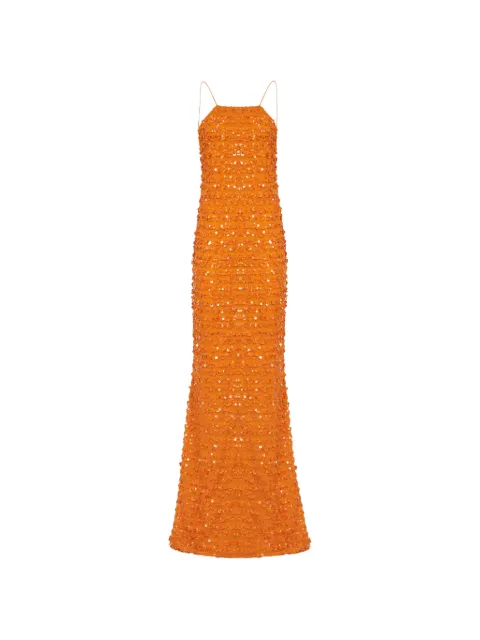 Taller Marmo Candice sequinned maxi dress Orange TMSS2635255